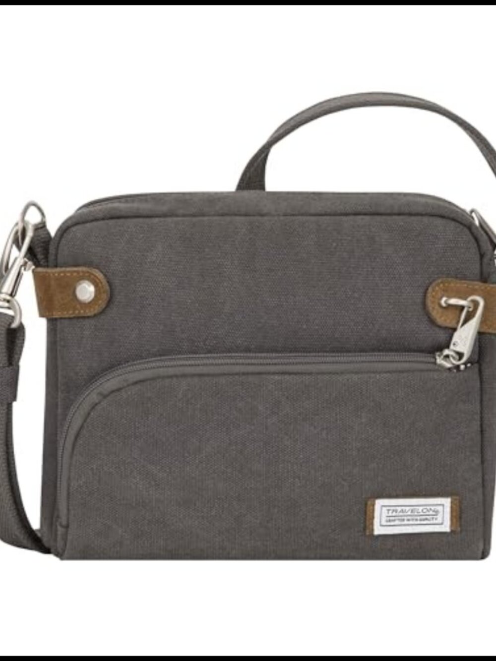 Anti-Theft Heritage Small Crossbody Bag Cotton Canvas Suede Trim RFID Travel